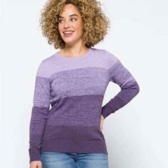 Nwt MARKET & SPRUCE Sariah Purple Ombre Crewneck Sweater Size XXL - Picture 1 of 2
